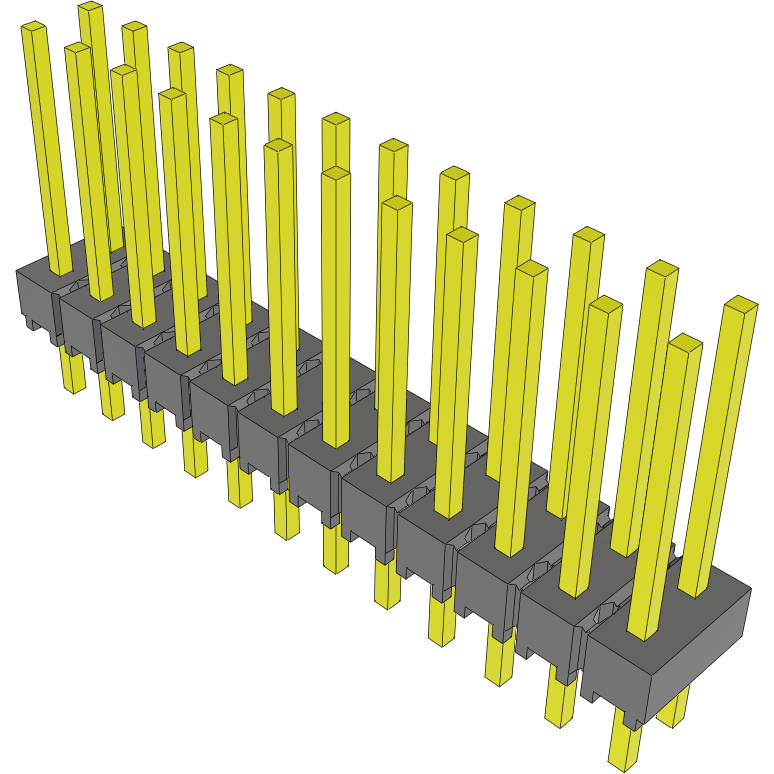 Samtec-MTSW-112-22-S-D-405 Cabezales del conector y receptáculos PCB Conn Unshrouded Header HDR 24 POS 2.54mm Solder ST Top Entry Thru-Hole Bulk