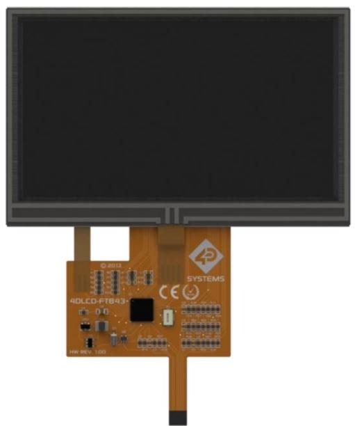 4D Systems-4DLCD-FT843 TFT 模块 4.3" LCD with integrated FT800 EVE, Resistive Touch