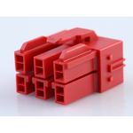 Conn Housing F 6 POS 6.5mm Crimp ST Cable Mount Red Bag