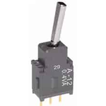 Switch Toggle ON None ON SPDT Flat Lever PC Pins 0.1A 28VAC 28VDC 0.4VA PC Mount