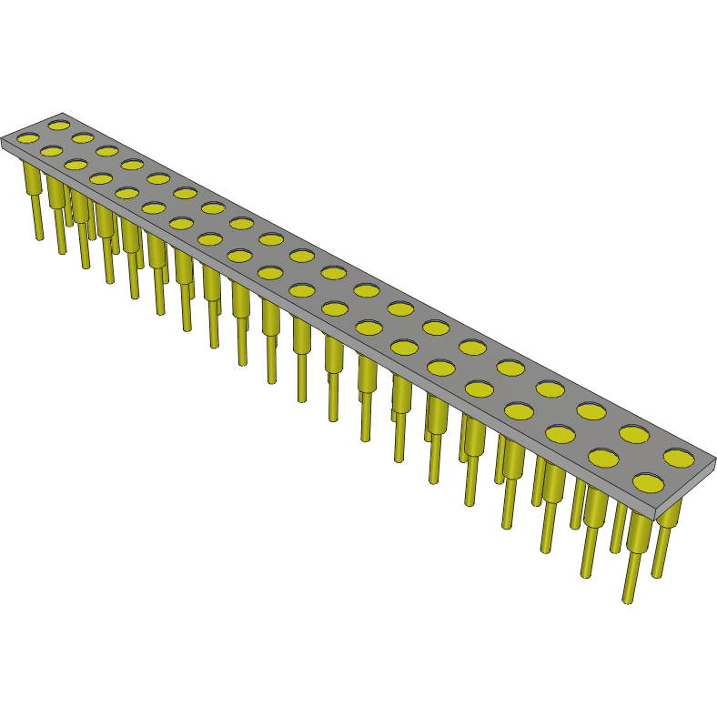 Samtec-HLS-0220-T-2 连接器插头及 PCB 插座 Conn Socket Strip SKT 40 POS 2.54mm Solder ST Top Entry Thru-Hole Tube