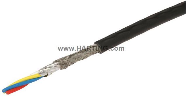 HARTING-09456000189 多芯电缆 Multi-Conductor Cable 4Conductors 22AWG 7.6mm Black 50m