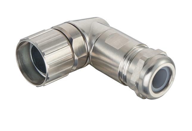 HARTING-09151000601 Schrumpfbalgenadapter Hood 90° M23 Shell Size Nickel Copper-Zinc Alloy Screw Lock