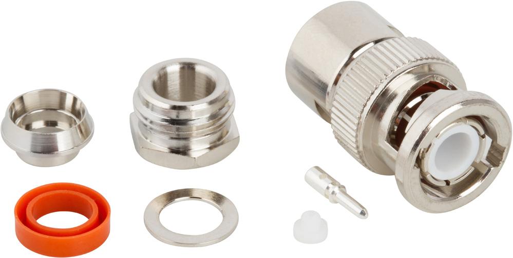 Amphenol RF-031-212 RF-Steckverbinder Conn BNC 0Hz to 4GHz 50Ohm Clamp ST Cable Mount PL Silver