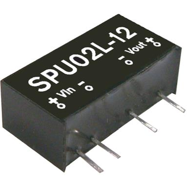 Mean Well Enterprises-SPU02N-12 Convertitore da DC a DC e modulo di regolazione della commutazione Module DC-DC 24VIN 1-OUT 12V 0.167A 2W 4-Pin SIP