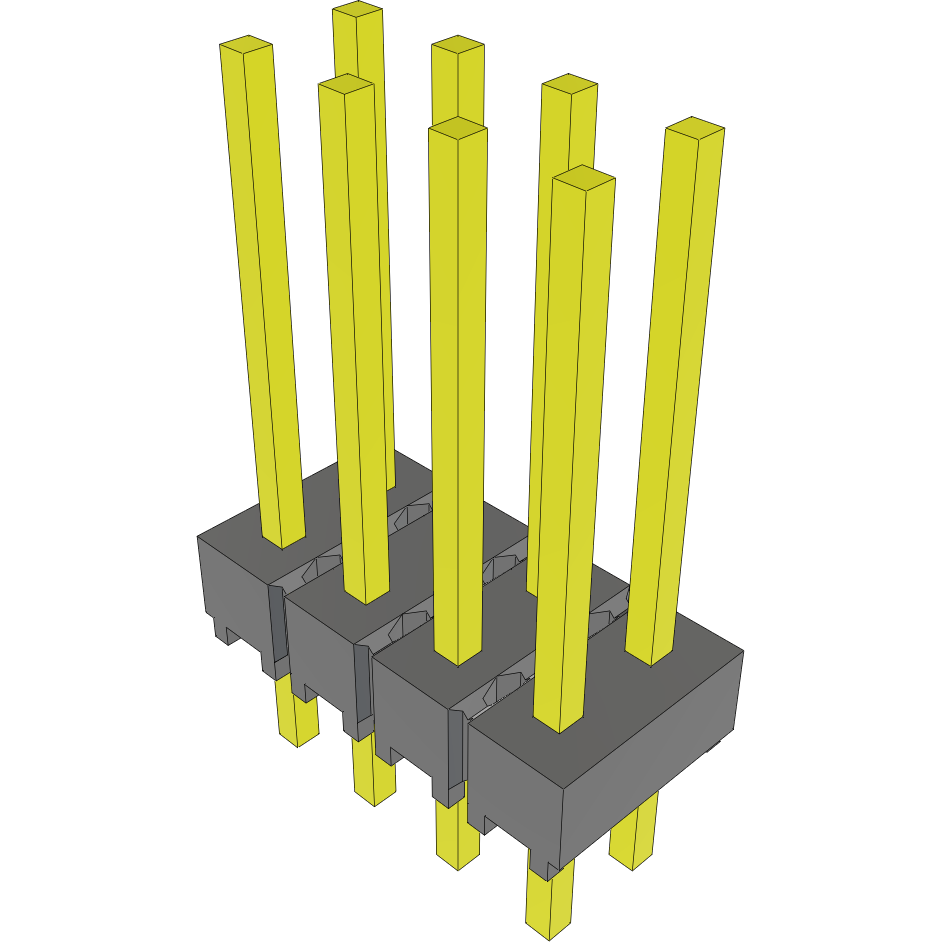 Samtec-MTSW-104-22-T-D-410 Embases de raccordement et réceptacles PCB Conn Unshrouded Header HDR 8 POS 2.54mm Solder ST Top Entry Thru-Hole Bulk