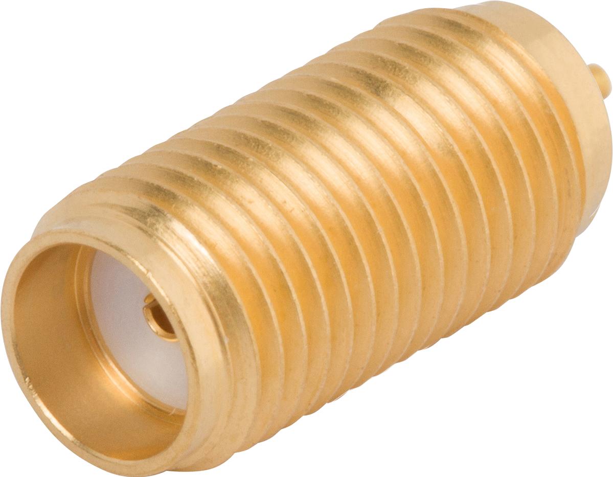 Amphenol SV Microwave-2975-6200 RF-Steckverbinder Conn SMA 0Hz to 18GHz 50Ohm Solder ST Panel Mount F Gold Over Nickel Tray