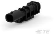 TE Connectivity-2292937-1 Einzeladersteckverbinder, Gehäuse Housing For Male Terminals. Wire to Wire. 2 Position. 1 Inch Centreline Sealable , Black