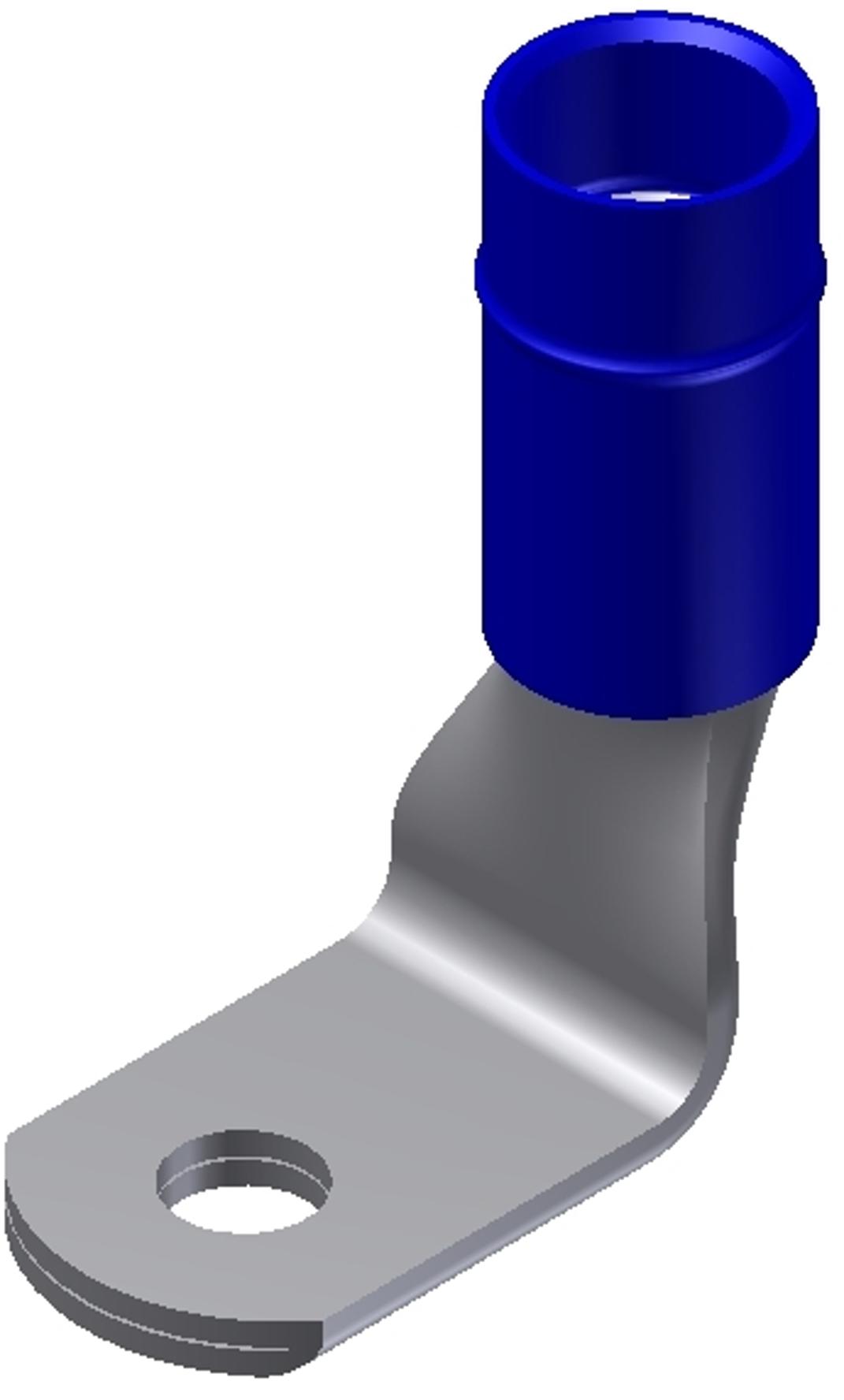 BURNDY-YAEV6CRS1 Steckverbinderanschlüsse Nylon-Insulated Right-Angle Copper tube Terminals, 6 Max. Insul. Dia.: .313" Sleeve, Color: Blue, 8-10, 1.28 in L, .50 in W, Tin-Plated, 600 Volts Max