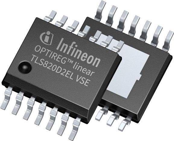 Infineon Technologies AG-TLS820D2ELVSEXUMA2 Linear Regulators LDO Regulator Pos 3.3V5V 0.2A Automotive 14-Pin SSOP EP T/R
