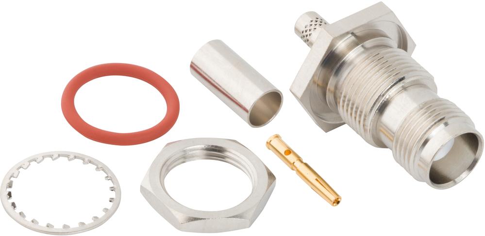 Amphenol RF-122479 Connector RF Conn TNC 0Hz to 11GHz 50Ohm Crimp ST Panel Mount F Gold