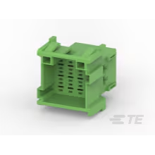 TE Connectivity-1-967627-1 Carcaza de cables discretos de conector Conn Housing PL 12 POS 5mm Crimp ST Panel Mount Green Bag