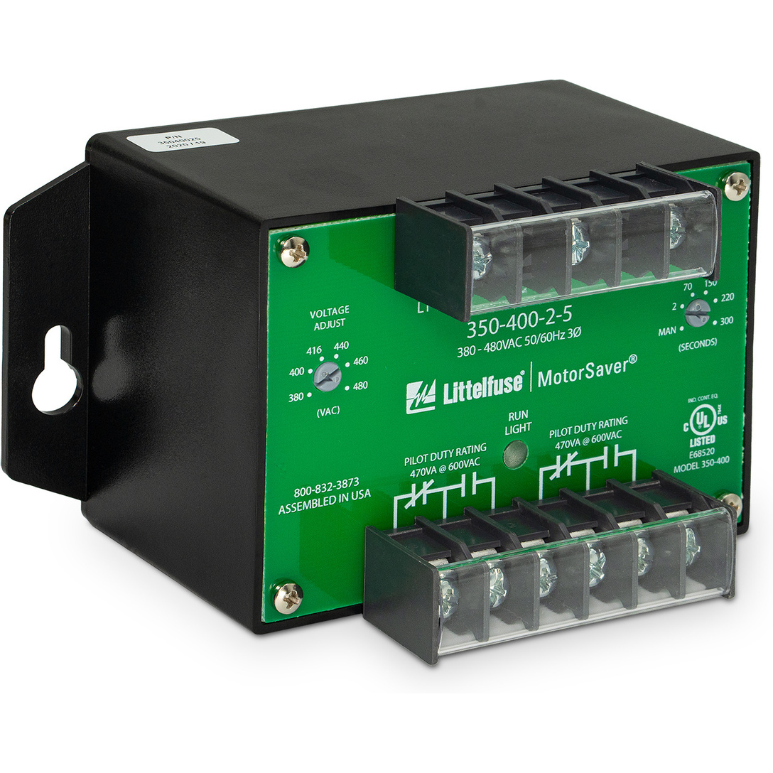 Littelfuse-35040025 继电器其他 Electromechanical Relay 380 to 480VAC 10A DPDT(133.35x9.53x73.99)mm Flange Monitoring Relay