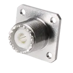 Conn UHF 0Hz to 200MHz Solder ST Flange Mount RCP Silver Individual