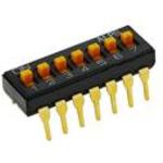 ALPS ALPINE CO., LTD-SSGM170100 DIP-Schalter Switch DIP ON OFF SPST 7 Top Slide 0.1A 50VDC PC Pins 3000Cycles 2.54mm Thru-Hole Stick