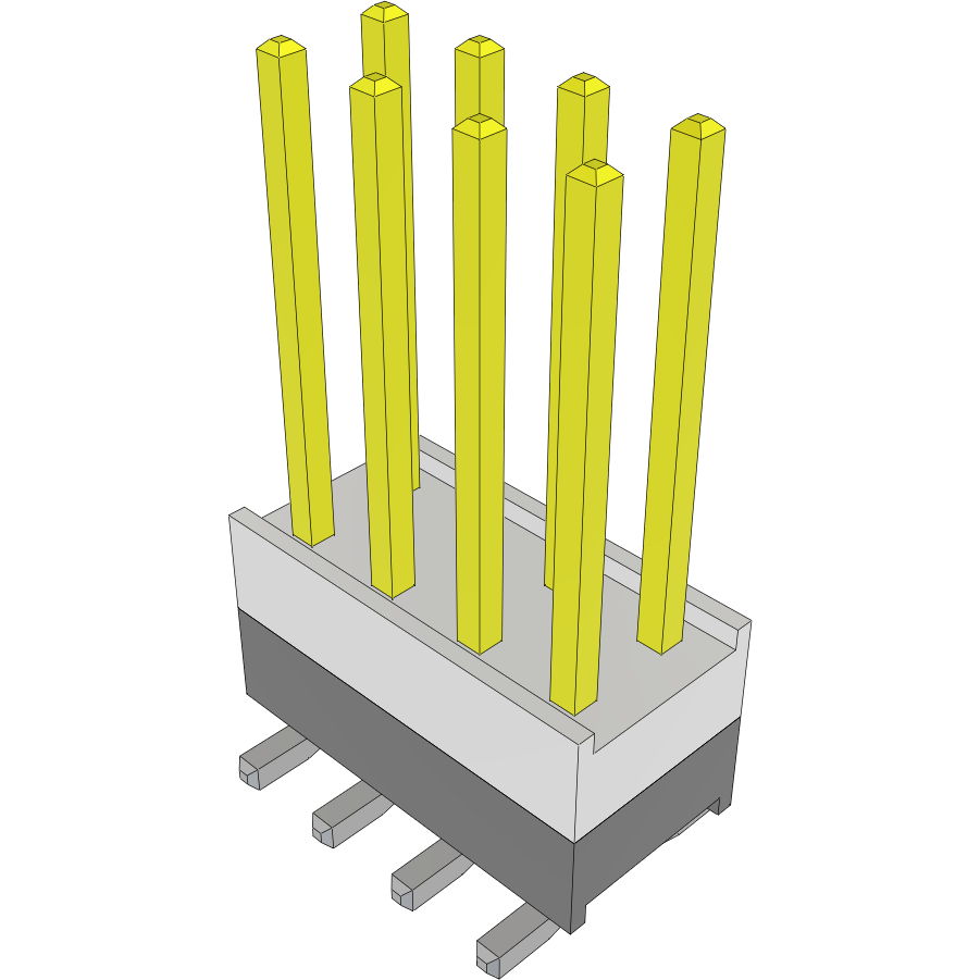 Samtec-HW-04-09-L-D-250-SM-A 连接器插头及 PCB 插座 Conn Board Stacker HDR 8 POS 2.54mm Solder ST Top Entry SMD Layer