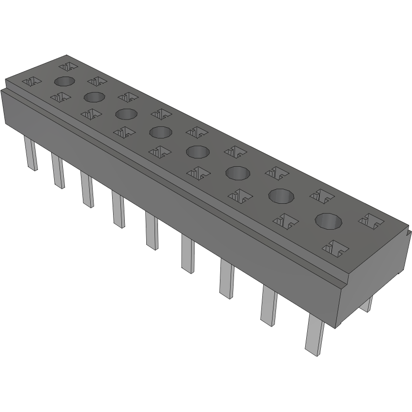 Samtec-CLT-109-01-L-D Connector Headers and PCB Receptacles Conn Socket Strip SKT 18 POS 2mm Solder ST Top Entry Thru-Hole TIGER CLAW™ Tube
