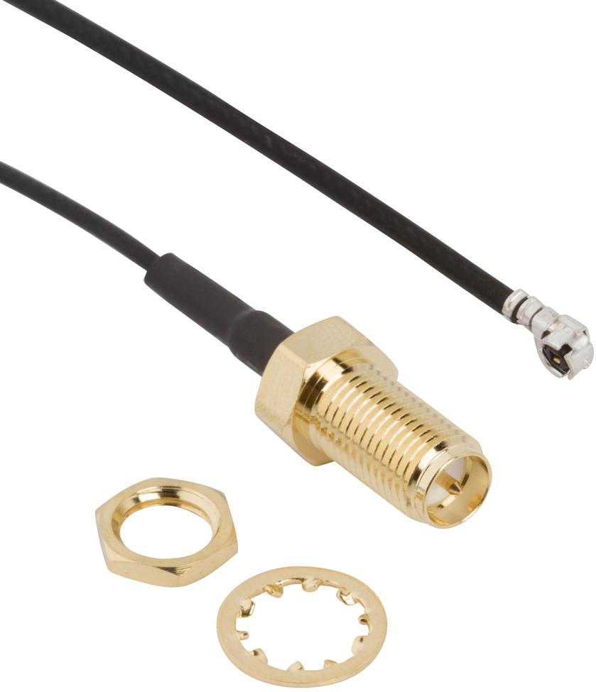 Amphenol RF-336314-14-0150 同轴电缆组件 Cable Assembly 1.37mm Cable 0.15m SMA to AMC F-M Bag