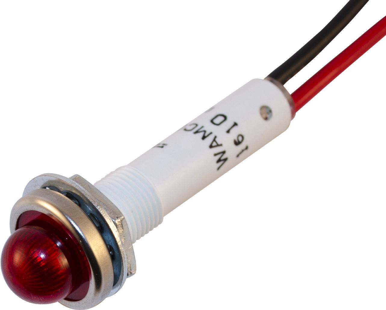 Wamco, Inc-WL-6091M1-12V Panel Mount Indicators LED Panel Mount Indicator Uni-Color Red 2-Pin