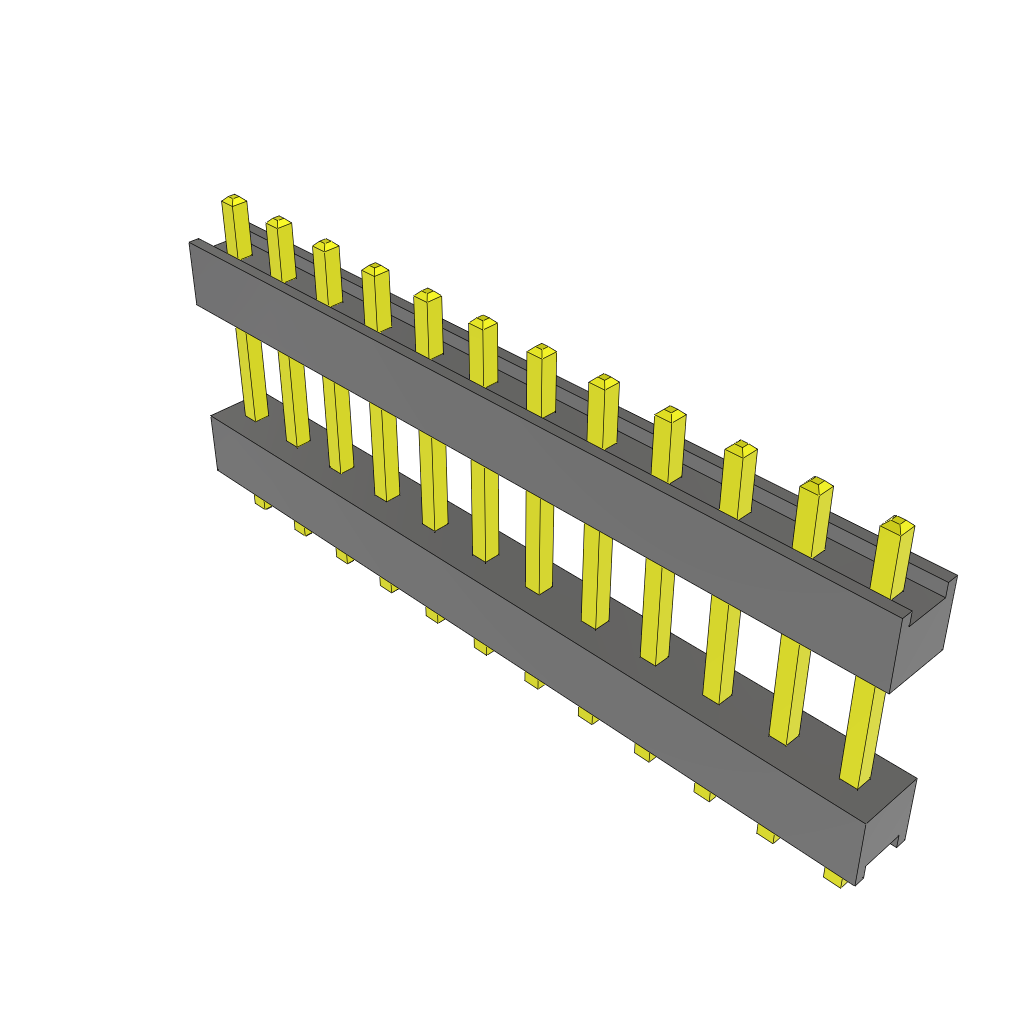 Samtec-ZW-12-08-G-S-390-070 Connector Headers and PCB Receptacles Conn Board Stacker HDR 12 POS 2.54mm Solder ST Thru-Hole Bulk