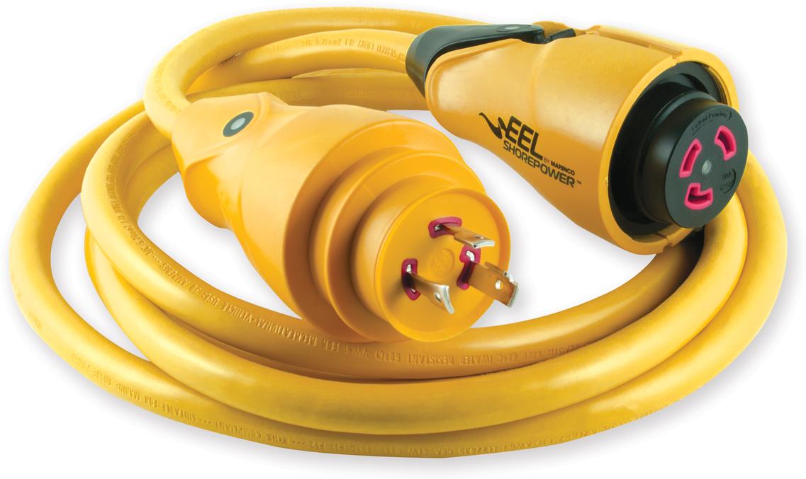 Marinco-CS30-12 Cable Assembly AC Power CORD SET, 30A 125V, YELLOW, 12 Inch