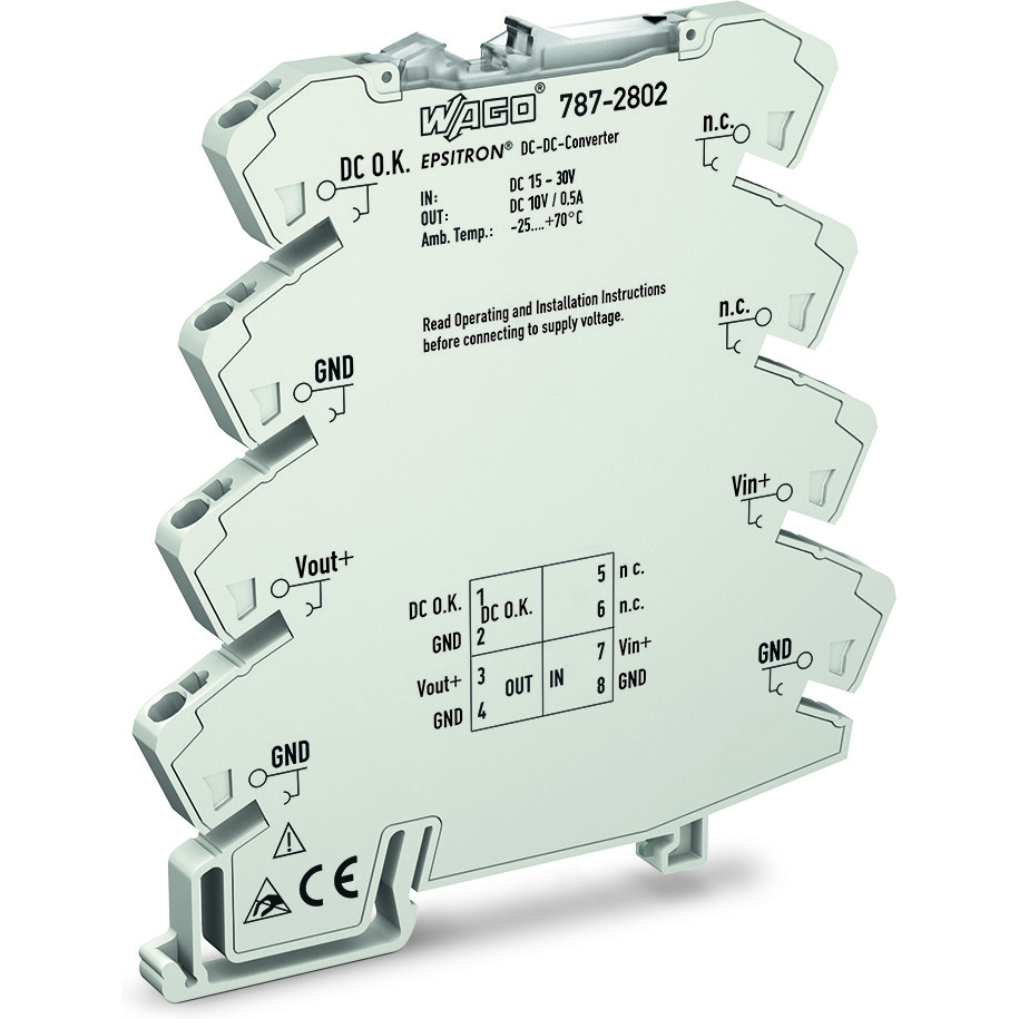 WAGO-787-2802 DC/DC-Wandler und Spannungsreglermodul Module DC-DC 24VIN 1-OUT 10V 0.5A 12W 8-Pin Bag