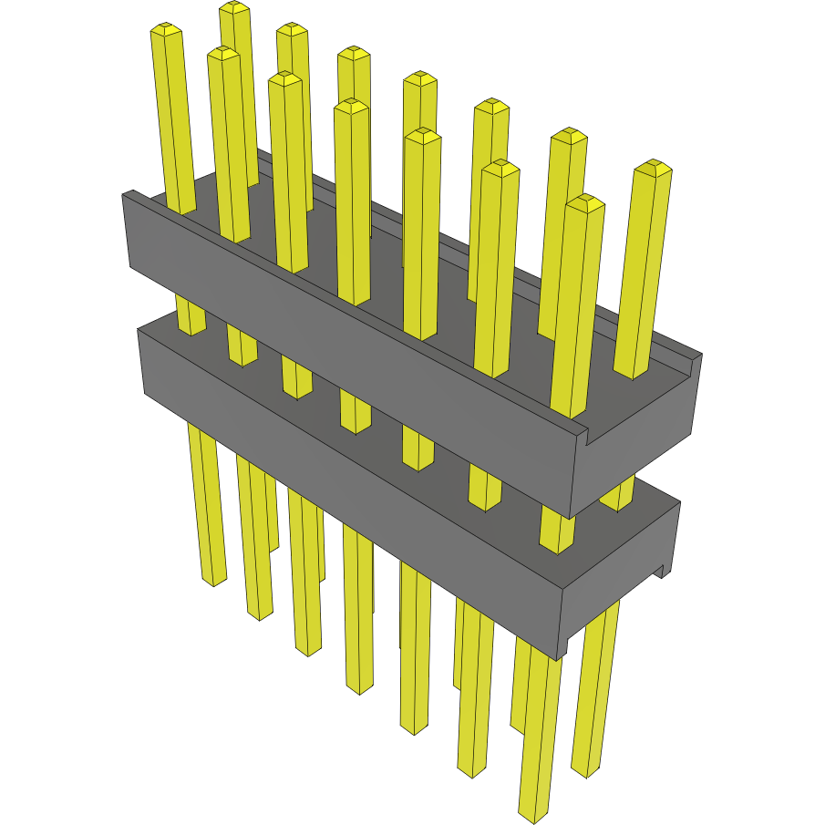 Samtec-EW-07-10-G-D-290 Connector Headers and PCB Receptacles Conn Board Stacker HDR 14 POS 2.54mm Solder ST Top Entry Thru-Hole Bulk