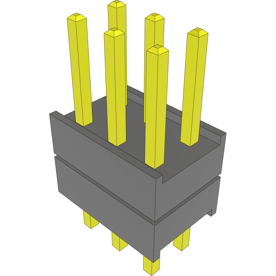 Samtec-DW-03-08-L-D-210 Connector Headers and PCB Receptacles Conn Board Stacker HDR 6 POS 2.54mm Solder ST Top Entry Thru-Hole Bulk