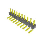 Conn Unshrouded Header HDR 10 POS 2.54mm Solder RA Side Entry Thru-Hole Bulk