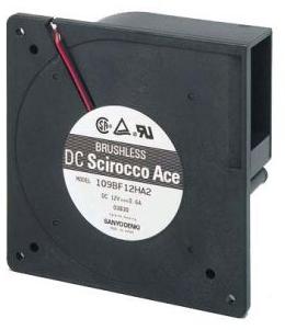 SANYO DENKI-109BD24HA2 Sopladores y ventiladores DC Blower Centrifugal Ball Bearing 24V 20.4V to 27.6V 12.7CFM 42dB 76 X 76 X 30mm
