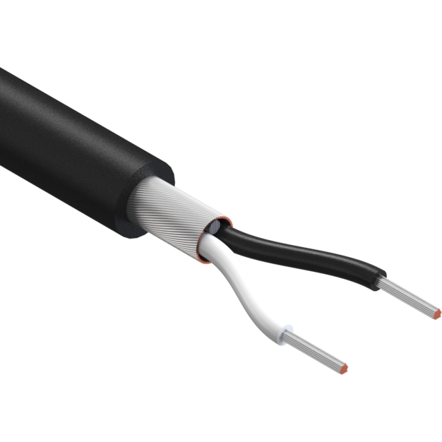 Tensility International-30-00659 Kabel, Mehrleiter Wire, 2C TS, 24 AWG, 150V, 70C, 3.4 mm, spiral shield, TPU, WBL