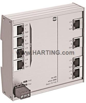 HARTING Technology Group-24020080020 Ethernet Switches Ethernet Switch 8-Port 100Mbps