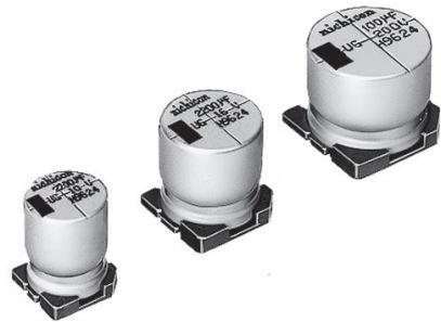 Nichicon-UUG1A103MNQ6ZD 铝电容器 Cap Aluminum Lytic 10000uF 10V 20% (18 X 21.5mm) SMD 2.2A 2000h 85°C Tray Automotive AEC-Q200