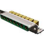 Conn Combo D-Sub F 8Coaxial POS 2.54mm Solder RA Thru-Hole 24 Terminal 1 Port FCT Products Carton