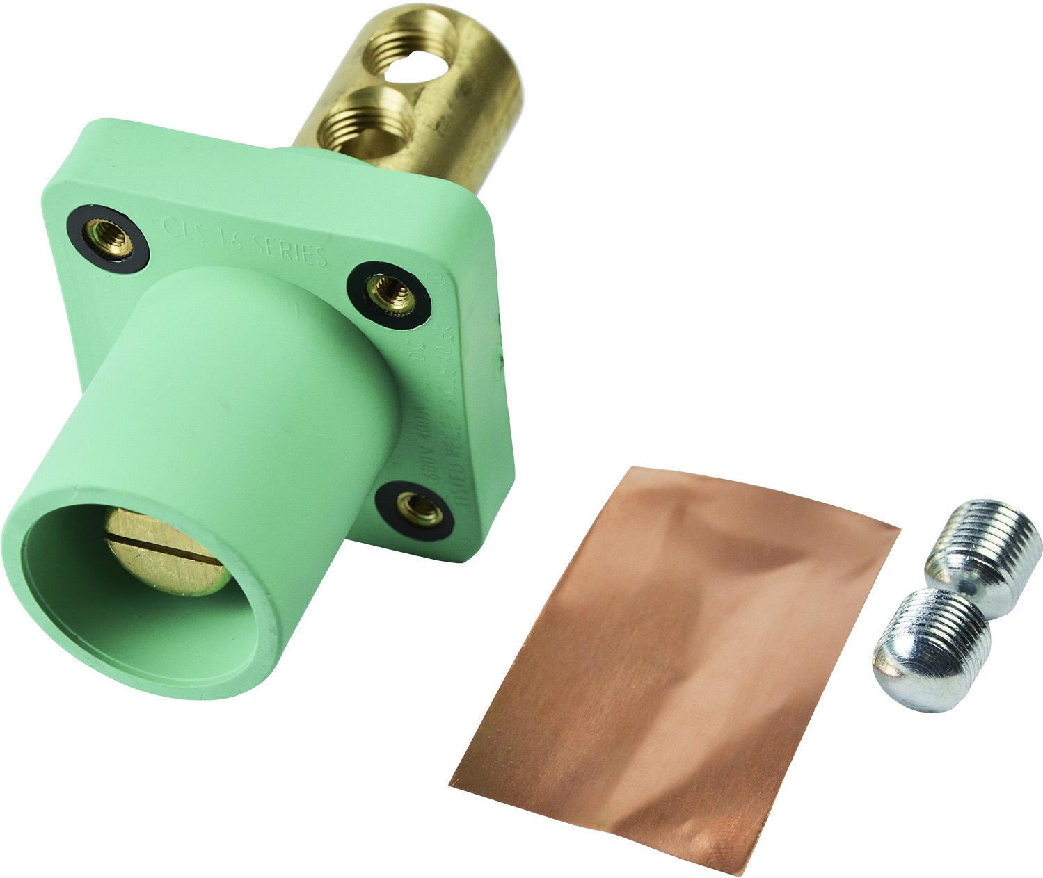 Marinco-CLS40MRB-E Steckverbinder CLS Series Panel Mount (400A / 600V) 2/0 - 4/0 Double Set Screw Male - Green (E)