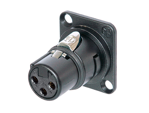 Neutrik Group-NM3FD-B Connector Audio and Video Conn XLR Connector F 3 POS ST Panel Mount 1 Port