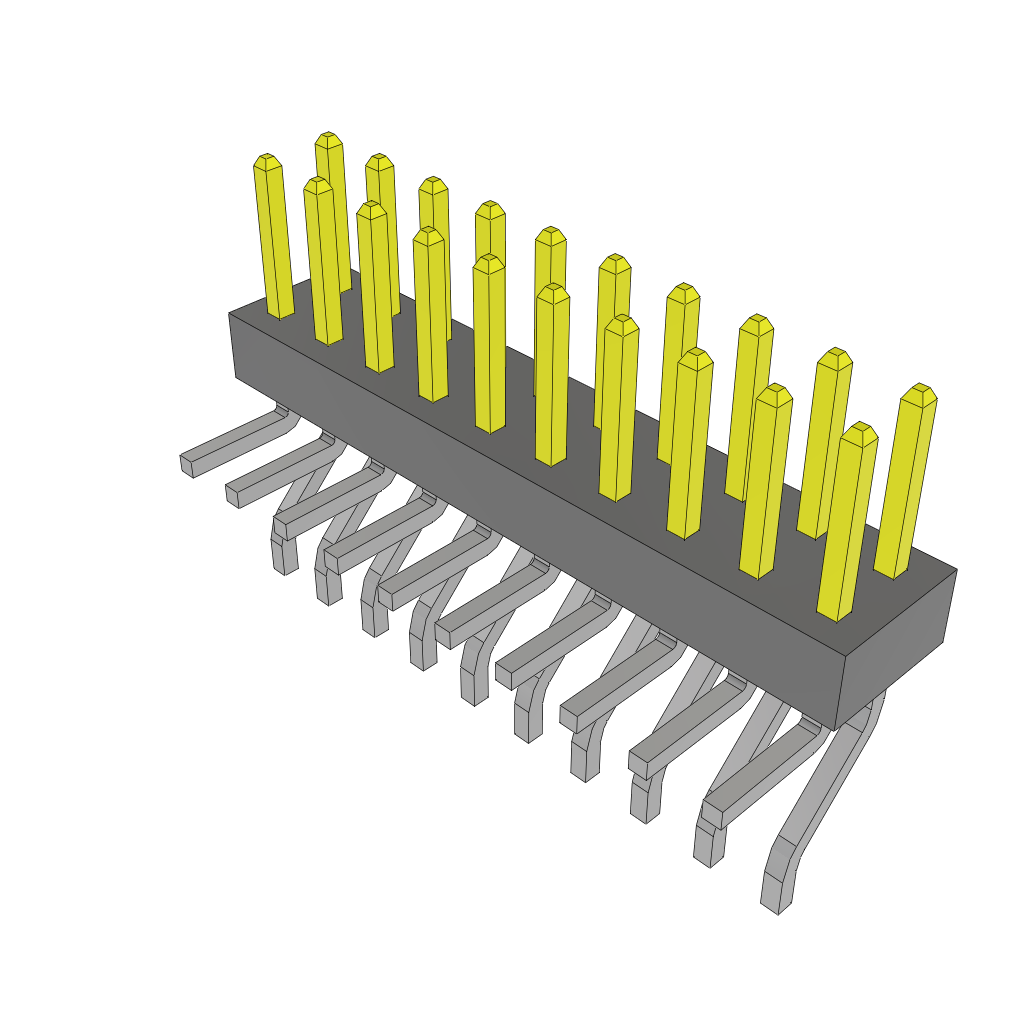 Samtec-MMT-110-02-S-MT Cabezales del conector y receptáculos PCB Conn Unshrouded Header HDR 20 POS 2mm Solder RA Side Entry SMD/Thru-Hole Tube