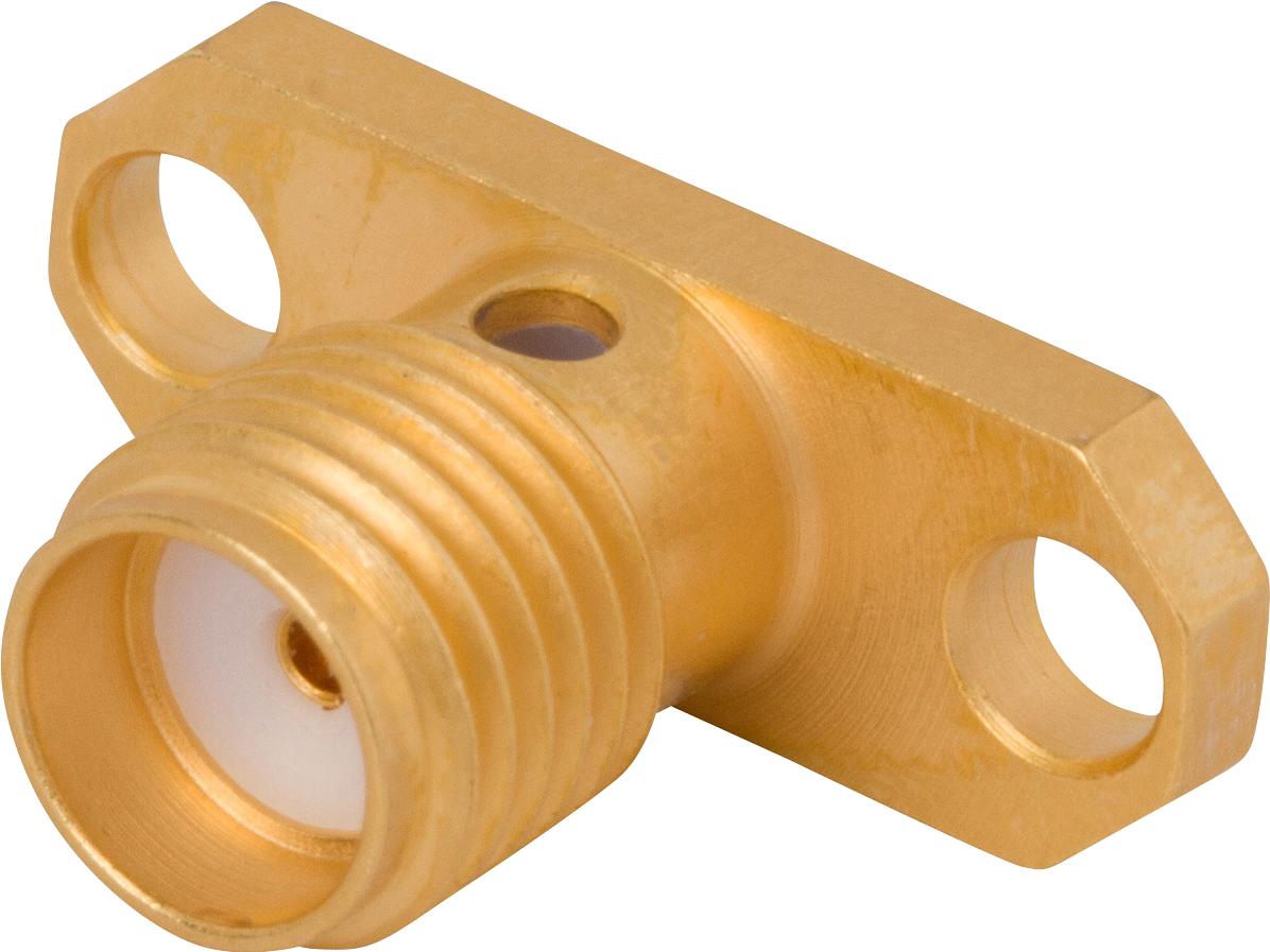 Amphenol SV Microwave-2933-6001 RF-Steckverbinder Conn SMA 0Hz to 18GHz 50Ohm Solder ST Flange Mount F Gold Over Nickel Tray