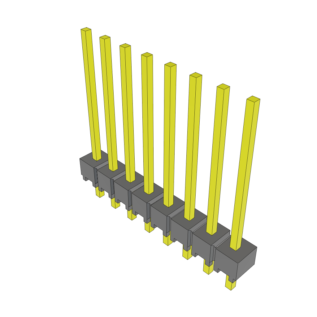 Samtec-MTSW-108-09-T-S-540 连接器插头及 PCB 插座 Conn Unshrouded Header HDR 8 POS 2.54mm Solder ST Top Entry Thru-Hole Bulk