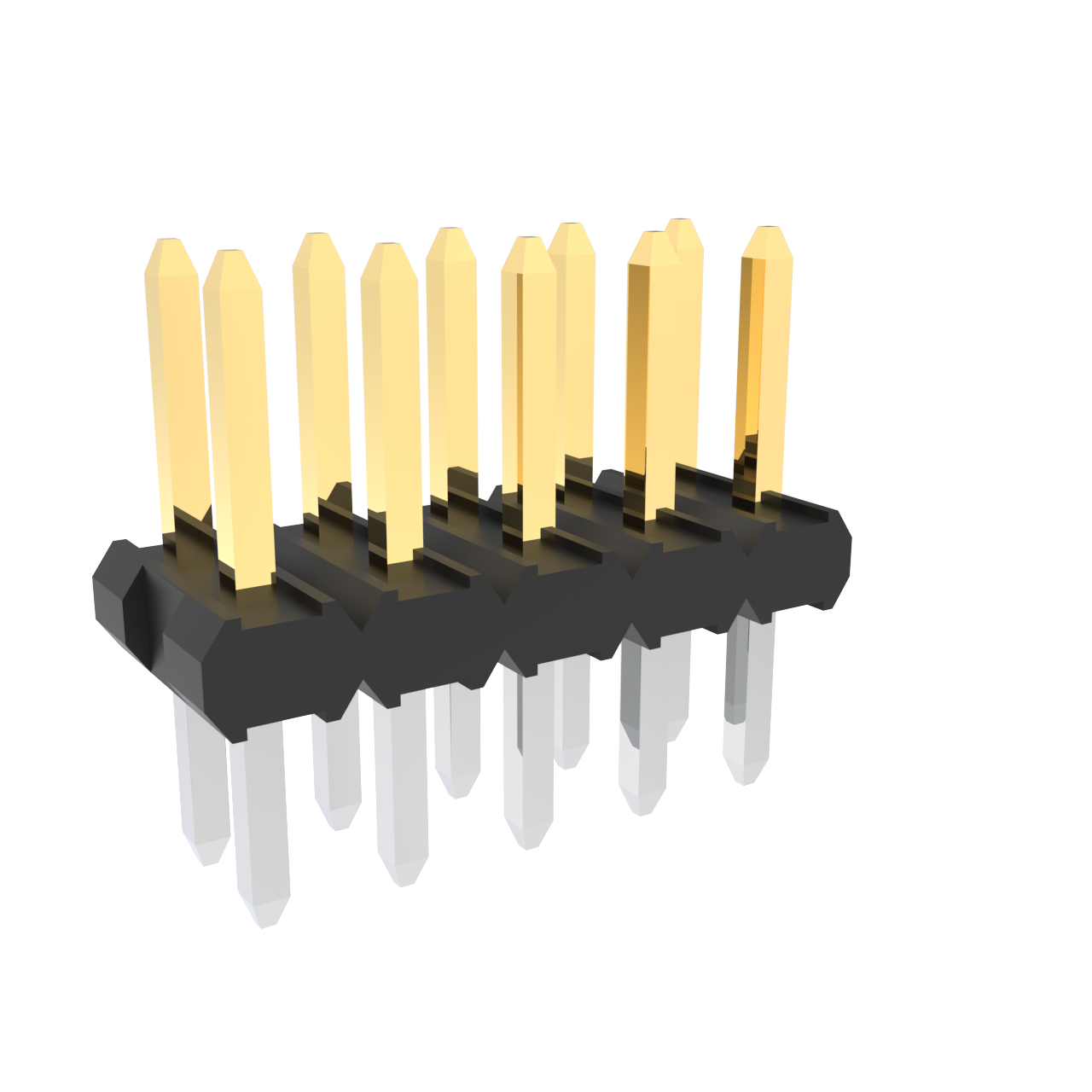 Amphenol Communications Solutions-57102-F08-05ULF Steckverbinderleisten und Leiterplattenbuchsen Minitek®, Board/Wire to Board Connectors, Unshrouded Headers - Through Hole - Double row - 10 Positions - 2mm (0.079inch) - Vertical