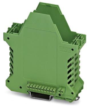 PHOENIX CONTACT-2202653 null DIN rail housing, Lower housing part with metal foot catch, tall design, with vents, width: 35.2 mm, height: 99 mm, Depth: 107.3 mm, number of positions cross connector: 10+2, color: green (6021)