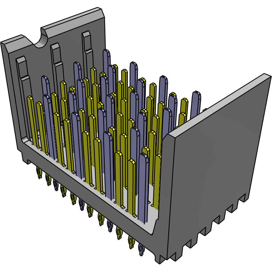 Samtec-HDTM-4-06-1-S-VT-0-1 Face arrière de raccordement Conn Backplane HDR 48 POS 1.8mm Press Fit ST Thru-Hole XCede® Tray