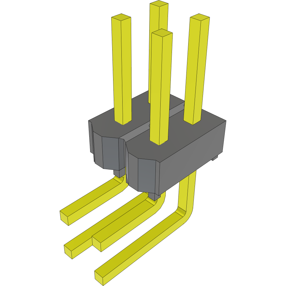 Samtec-MTSW-102-08-G-D-220-RA Connector Headers and PCB Receptacles Conn Unshrouded Header HDR 4 POS 2.54mm Solder RA Side Entry Thru-Hole Bulk