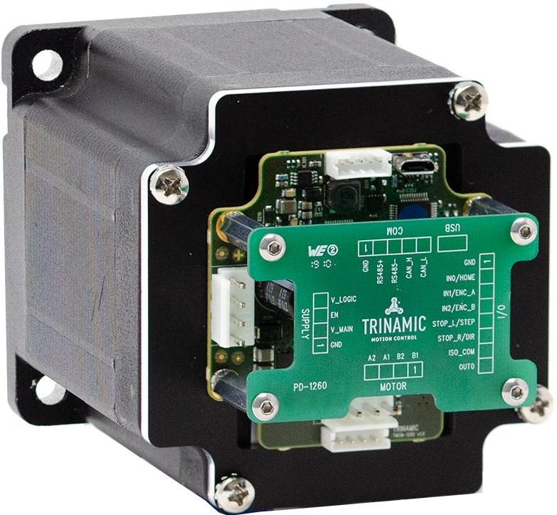 Analog Devices-PD86-3-1260-TMCL Stepper Motors Stepper Motors Hybrid Bipolar Square 2.57V 5.5A 0.45Ohm 2700g.cm² 7 1.8° 1Shaft