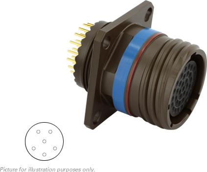 SOURIAU-8D0C09W35SN Steckverbinder, rund Conn Circular SKT 6 POS Solder ST Flange Mount 6 Terminal 1 Port