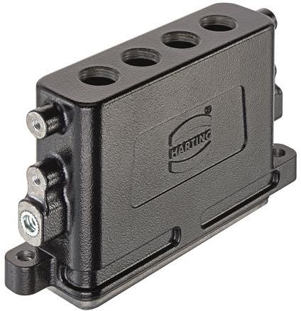 HARTING-19400220970 抽缩起动适配器 Surface Mount Housing 180° 22HPR Shell Size Powder Die Cast Aluminum Screw Lock Han®