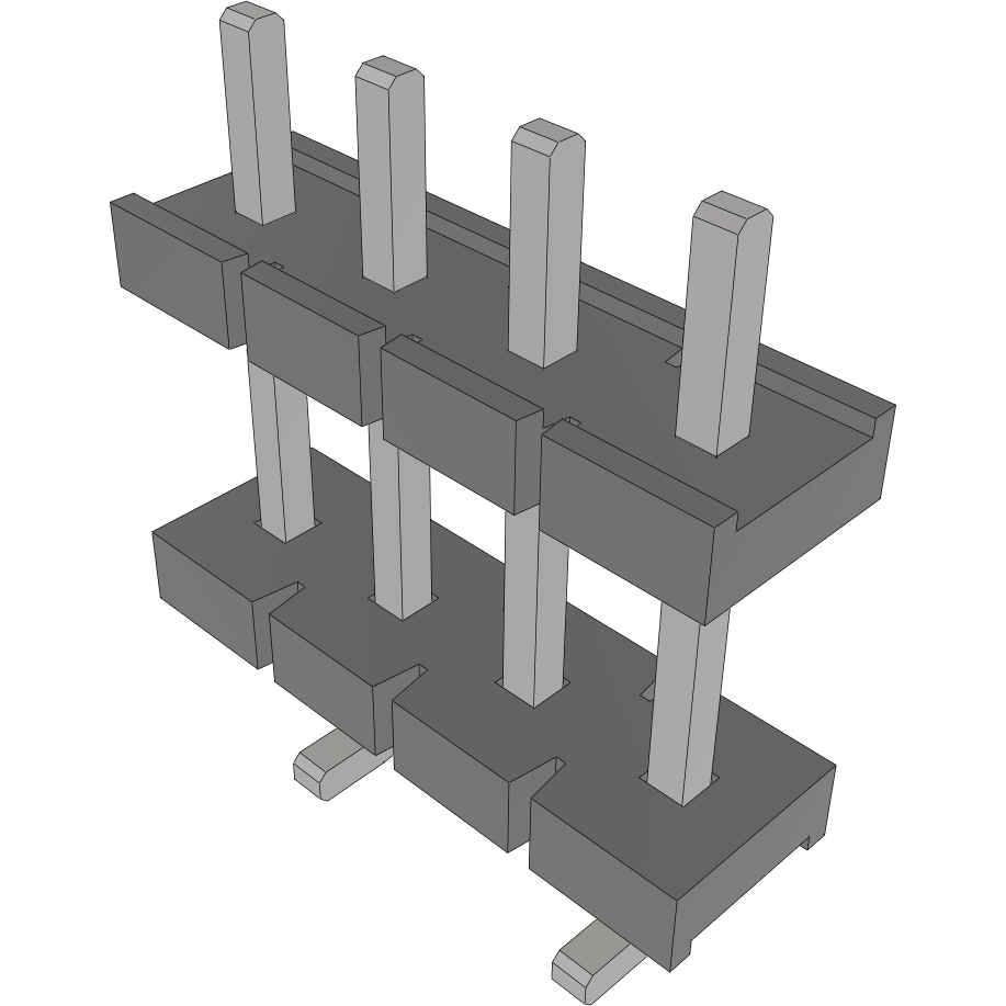 Samtec-HPW-04-04-T-S-630-200-VS Connector Headers and PCB Receptacles Conn Board Stacker HDR 4 POS 5.08mm Solder ST SMD Tube