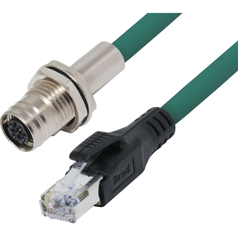 Molex-1204061048 其他电缆组件 Cable Assembly UL 21215 Cordset 2m 24AWG M12 Circular to RJ-45 4 POS F-M