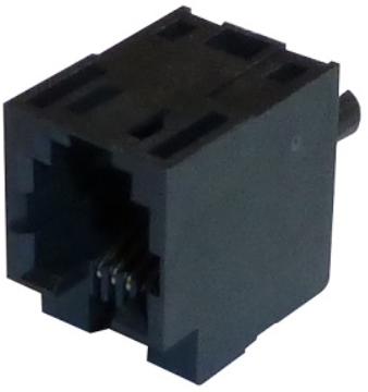 Amphenol Communications Solutions-RJE1J1880410 Steckverbinder, Telefon und Telekommunikation Modular Jack, Single Port, Vertical Mount without Shield