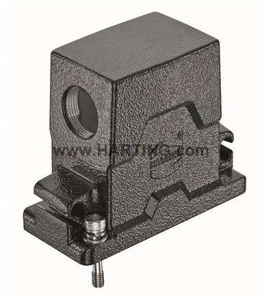 HARTING-19405100511 Adaptateurs pour manchons thermorétractables Hood 90° 10B Shell Size Powder Die Cast Aluminum Screw Lock